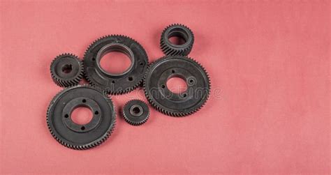 Multiple Gears Joined Together on Isolated Red Banner Stock Image - Image of gears, engine ...