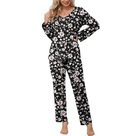 Anygrew Women's Pajamas Set Long Sleeve Shirts and Long Pants 2 Piece ...