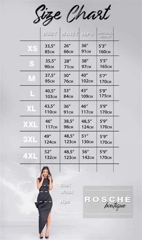 International Women Size Chart Measuring Guide for XS 4XL - Etsy