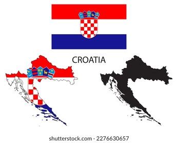 Croatia Flag Map Illustration Vector Stock Vector (Royalty Free) 2276630657 | Shutterstock