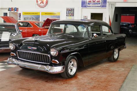 Used 1955 Chevrolet Bel Air 150 Sedan-NICE BLACK PAINT-FRESH DEL RAY INTERIOR- BUILT 350 V8 For ...