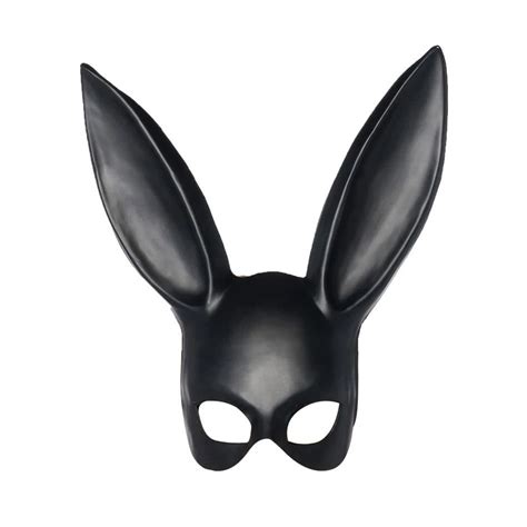 Bunny Mask Halloween Masquerade Dress Up Mask Rabbit Ear Mask Black ...