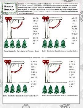 Holiday Hangman - Christmas Theme Partner Game for Differentiated Review