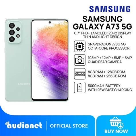 Samsung Galaxy A73 5G Cellphone | 8GB RAM+128GB/256GB ROM | Qualcomm Snapdragon 778G 5G | 108MP ...