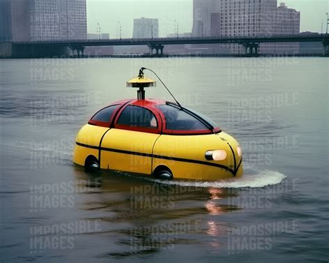 A yellow submarine-car - Impossible Images - Unique stock images for commercial use.