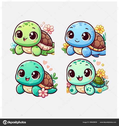 Cute Turtle Vector File Stock Vector by ©shahinalom 688409838