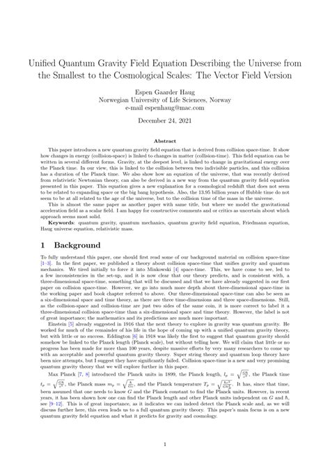 (PDF) Unified Quantum Gravity Field Equation Describing the Universe from the Smallest to the ...