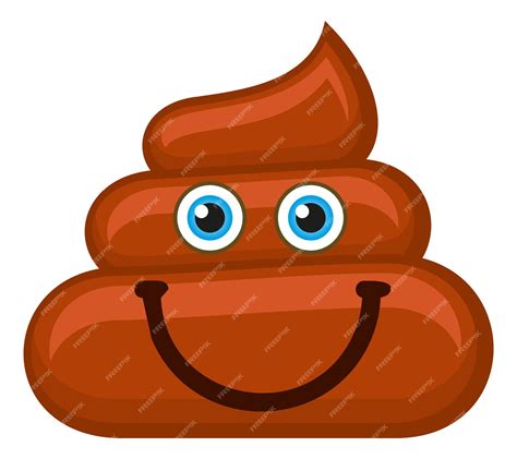 Premium Vector | Pile of poo icon. smiling brown poop emoji isolated on white background