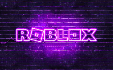 Download Purple Neon Roblox Logo Wallpaper | Wallpapers.com