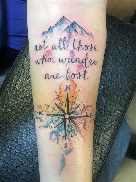 Not all those who wander are lost | Tattoos for lovers, Compass tattoo design, Hiking tattoo