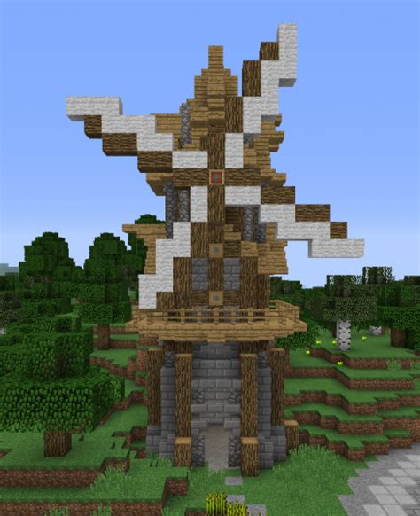 Unfurnished Medieval Windmill - Blueprints for MineCraft Houses, Castles, Towers, and more ...