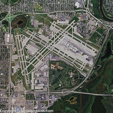aerial photo map of Minneapolis St Paul International Airport, Minnesota | Aerial Archives ...