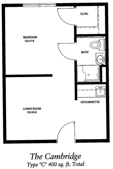 400 Sf Apartment Floor Plan - Apartment Post