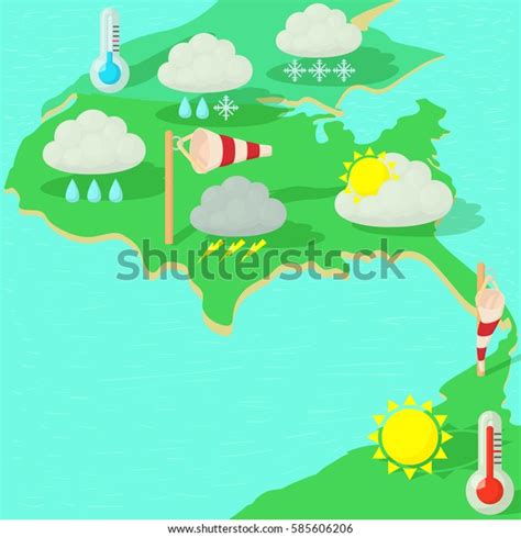 Weather Symbols Concept Map Cartoon Illustration Stock Vector (Royalty ...