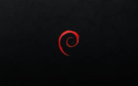 red logo illustration, untitled #Linux #Debian #minimalism #red #black ...