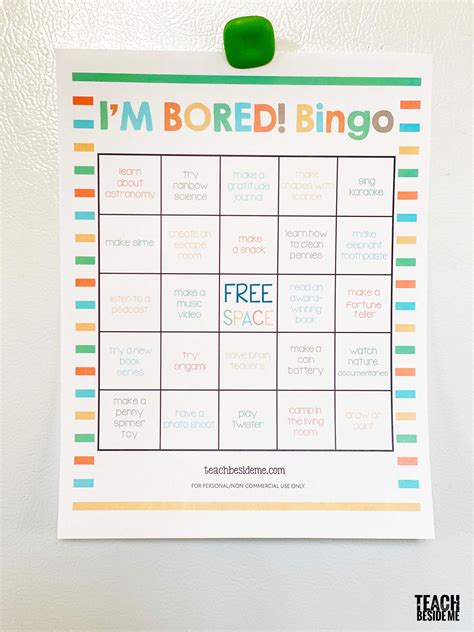 I'm Bored Bingo- Educational Things to Do When Bored - Teach Beside Me