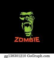 1 Scream Zombie Face Logo Inspiration Clip Art | Royalty Free - GoGraph