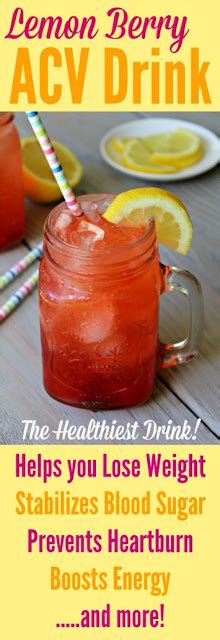 SUPER HEALTHY BERRY LEMON ACV DRINK FOR WEIGHT LOSS,DETOXIFICATION AND BOOSTING ENERGY! | Health ...