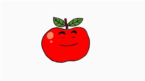 smiling apple cartoon hand drawn animation 20824267 Stock Video at Vecteezy