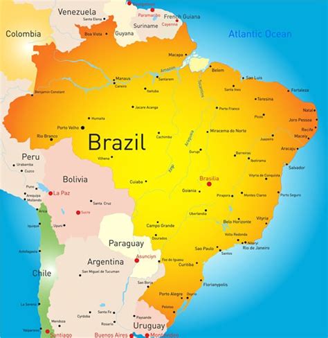 Cities map of Brazil - OrangeSmile.com