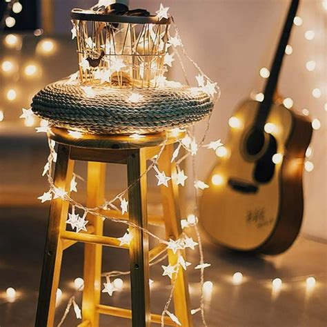 Fairy Led String Lights for Indoor, 9.84FT 20LED Star Twinkle Lights, Warm Light, Outdoor Patio ...