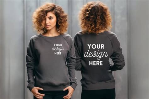 Mockup Sweatshirt 2 Side Front and Back Graphic by 21XSTUDIO · Creative Fabrica