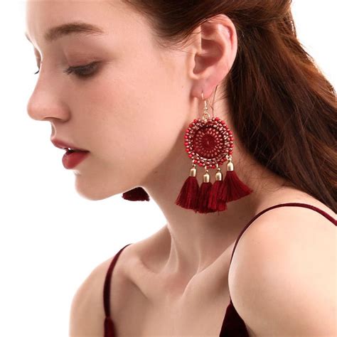 Bohemian Style Women's Hollow Out Technic Alloy Drop Earrings For Prom ...