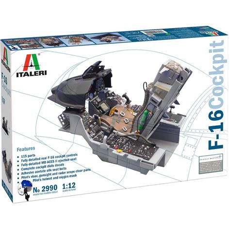 Italeri F-16 Fighting Falcon Cockpit Model Kit Scale 1/12