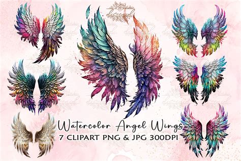 Watercolor Angel Wings Clipart Graphic by Diceenid · Creative Fabrica