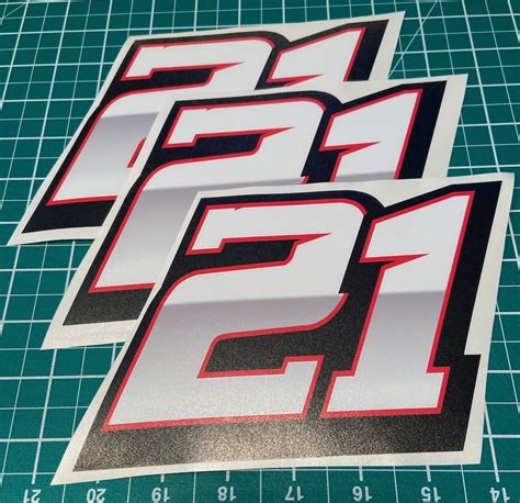 3 X Custom Racing Numbers Vinyl Stickers Decals Race Motorcycle ...