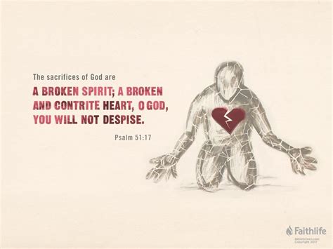 The sacrifices of God are a broken spirit; a broken and contrite heart, O God, you will not ...