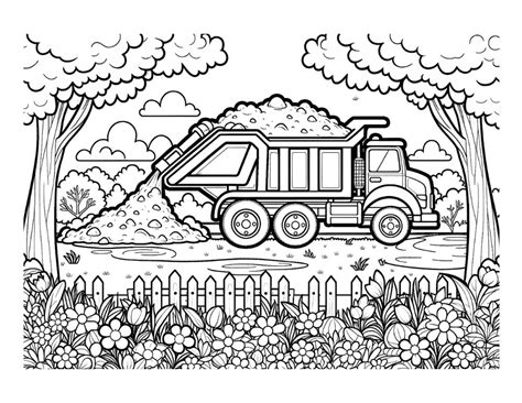 Free Dump Truck Coloring Pages For Kids