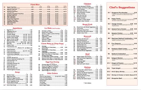 Mingie's Chinese Take Out Restaurant Menu - Urbanspoon/Zomato