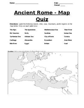 Ancient Rome - Map Quiz by Wheeler's History Emporium | TPT