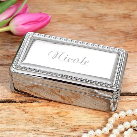 Personalized Sterling Jewelry Box | Silver jewelry box, Monogram jewelry, Personalized jewelry box