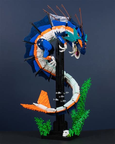 Aquasaurus | Lego dragon, Lego sculptures, Lego animals