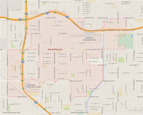 Hawthorne, California Map