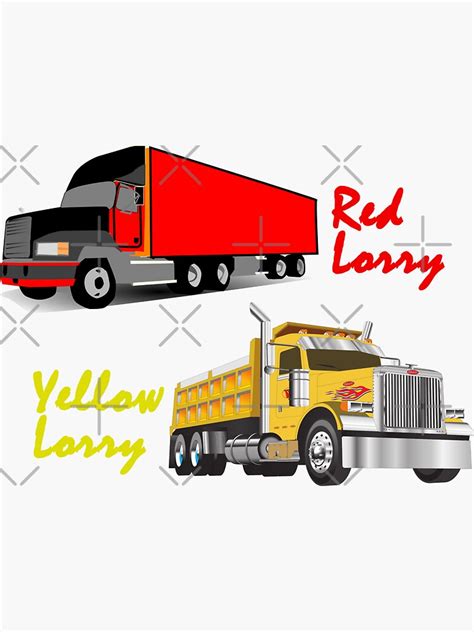 "Red Lorry, Yellow Lorry. Tongue Twister" Sticker for Sale by azule1 ...