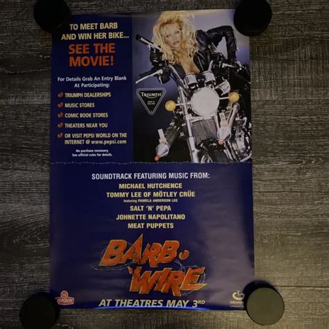 BARB WIRE PAMELA Anderson Movie Soundtrack Poster 1996 2-Sided Promo ...