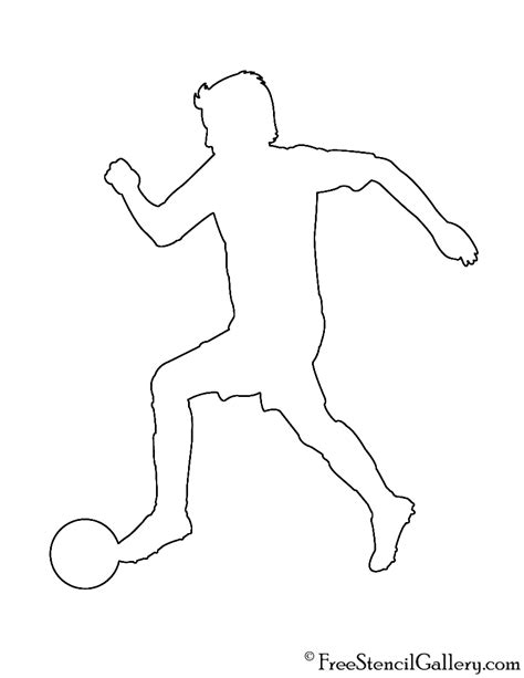 Soccer Player Silhouette 02 Stencil | Free Stencil Gallery