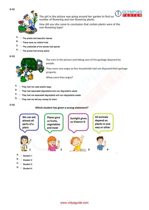 Class 3 NSO Worksheet 01 | Science worksheets, Math olympiad, Math olympiad questions