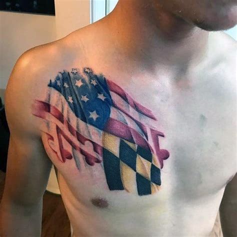 50 Maryland Flag Tattoo Ideas For Men - State Flag Designs