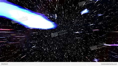 Space Warp Speed Hyperspace Travel Through Starfield Nebula 4K Stock video footage | 9029423