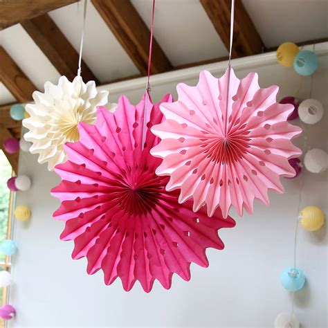 pastel paper fan decoration set by red lilly | notonthehighstreet.com