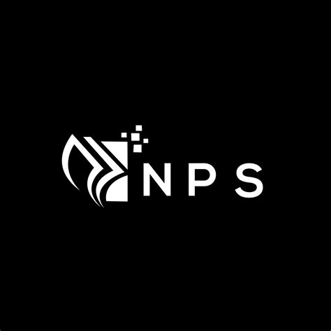 NPS credit repair accounting logo design on BLACK background. NPS creative initials Growth graph ...