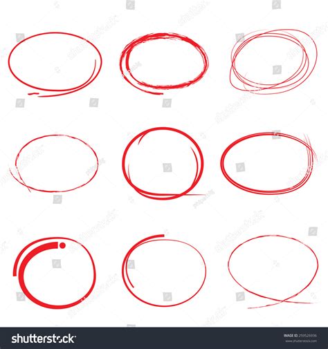 Red Highlight Pen Circle Hand Draw Stock Vector (Royalty Free) 259526936 | Shutterstock