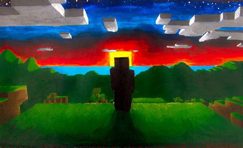 My traditional Minecraft landscape painting - Other Fan Art - Fan Art - Show Your Creation ...