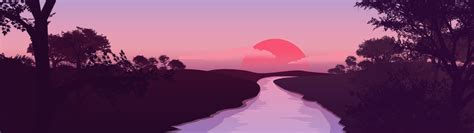 3840x1080 Resolution Digital Sunset Art 3840x1080 Resolution Wallpaper ...