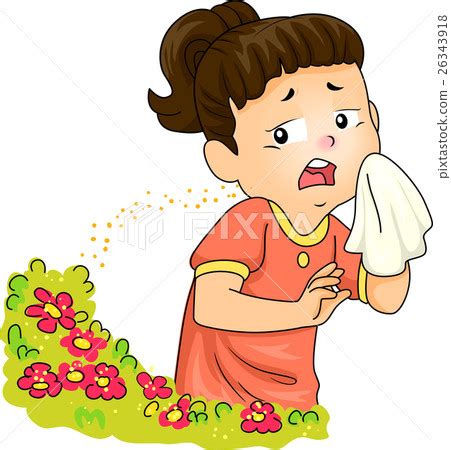 Kid Girl Pollen Allergy - Stock Illustration [26343918] - PIXTA