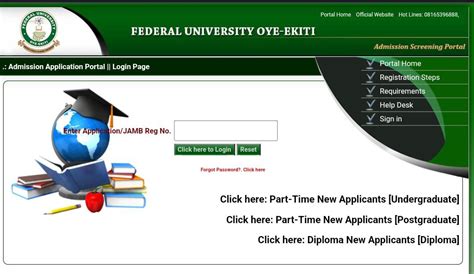 Federal University Oye-Ekiti Students Portal login Admissions ...